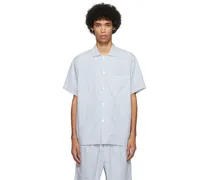 Blue & White Short Sleeve Pyjama Shirt