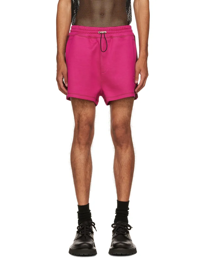 AMI Paris Pink Ami de Cœur Shorts Burgundy