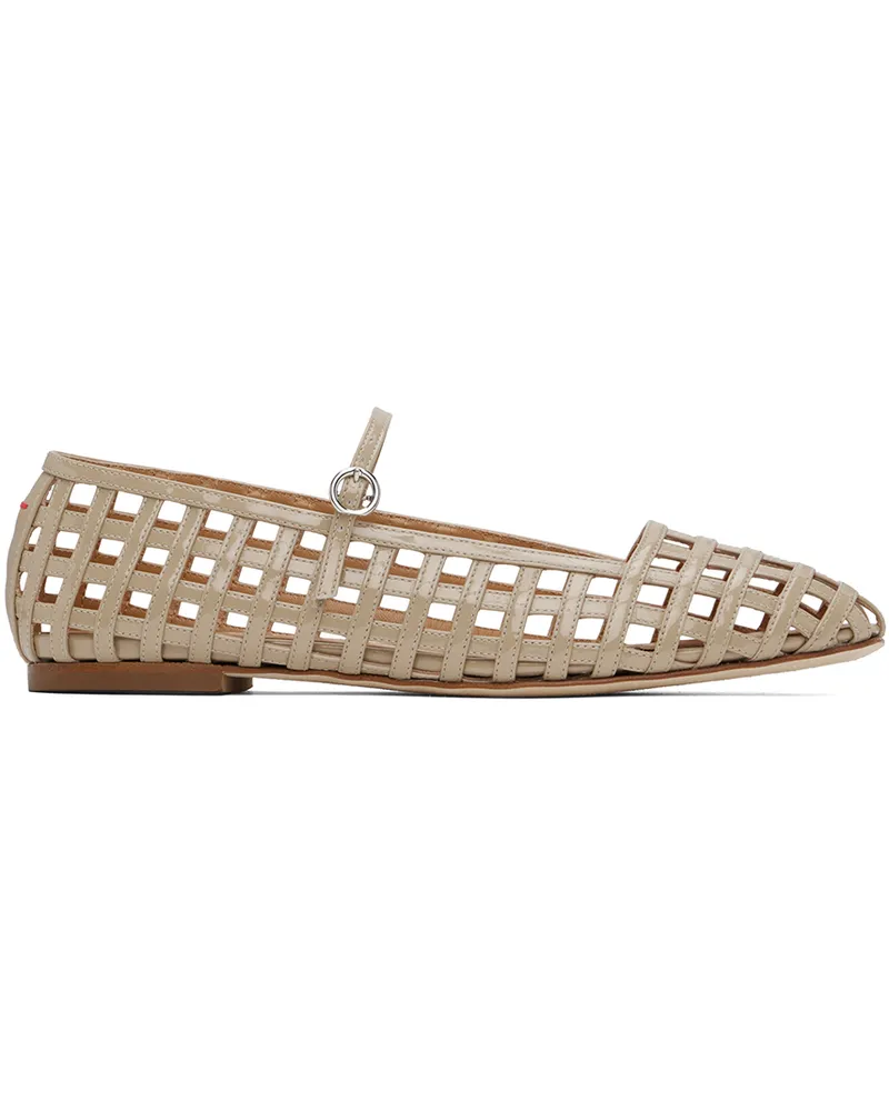aeyde Beige Uma Caged Mary-Jane Ballerina Flats Latte