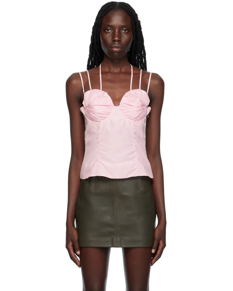 Fidan Novruzova Pink Gathered Tank Top Light