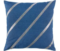 Blue Diagonal Rhinestone Cushion