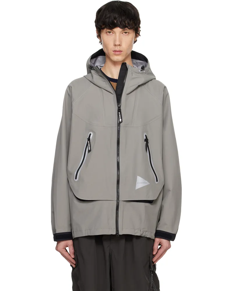 and wander Gray Loose Fitting Rain Jacket Gray020