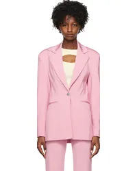 ROTATE Birger Christensen Pink Boxy Blazer 16-cashmere