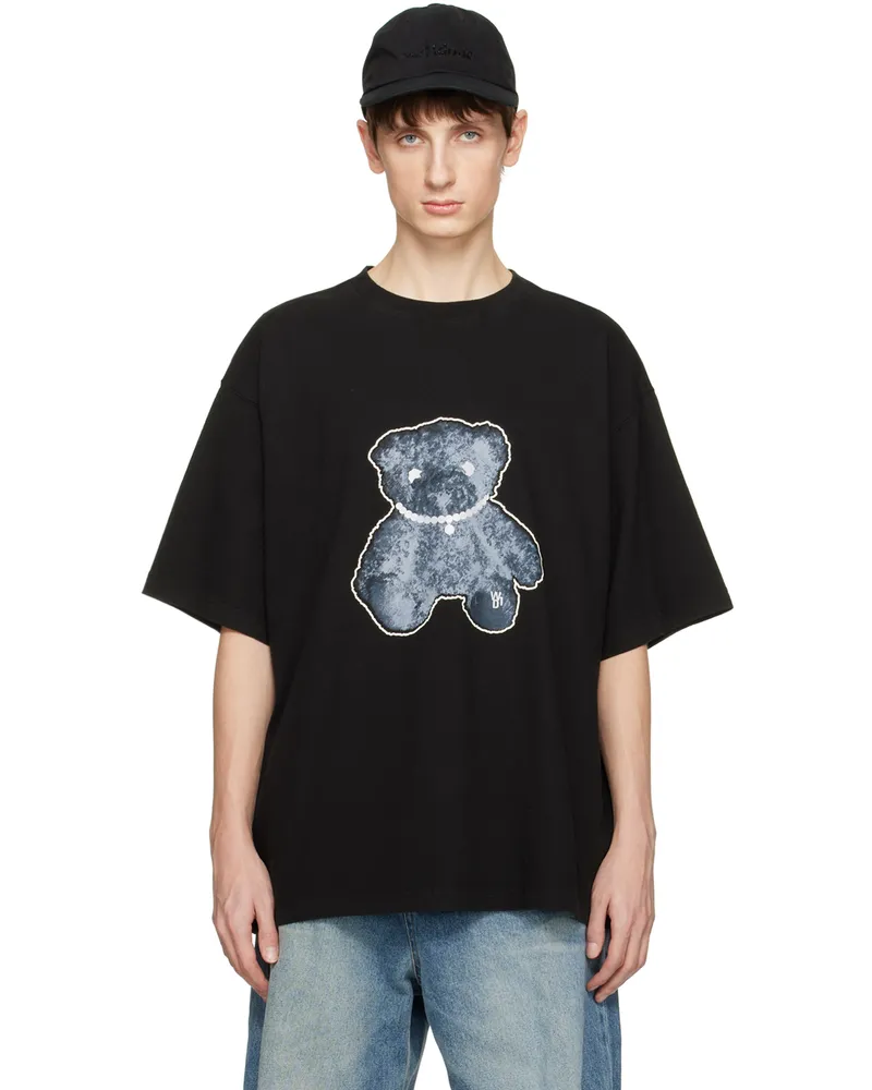 WE 11 DONE Black Necklace Teddy T-Shirt Black