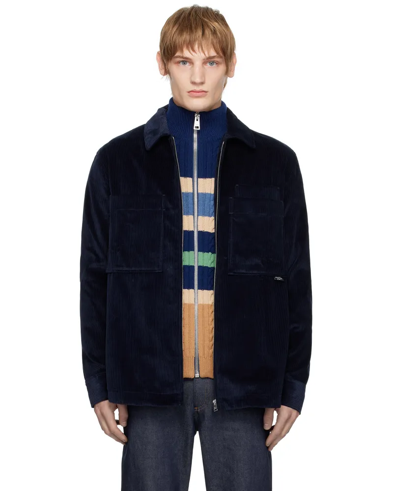 Kitsuné Navy Zipped Overshirt Jacket P480