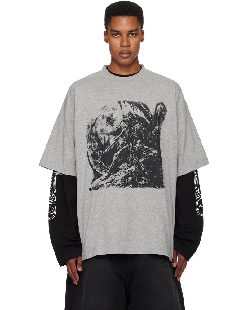 VETEMENTS Gray Goth Oversized T-shirt Grey