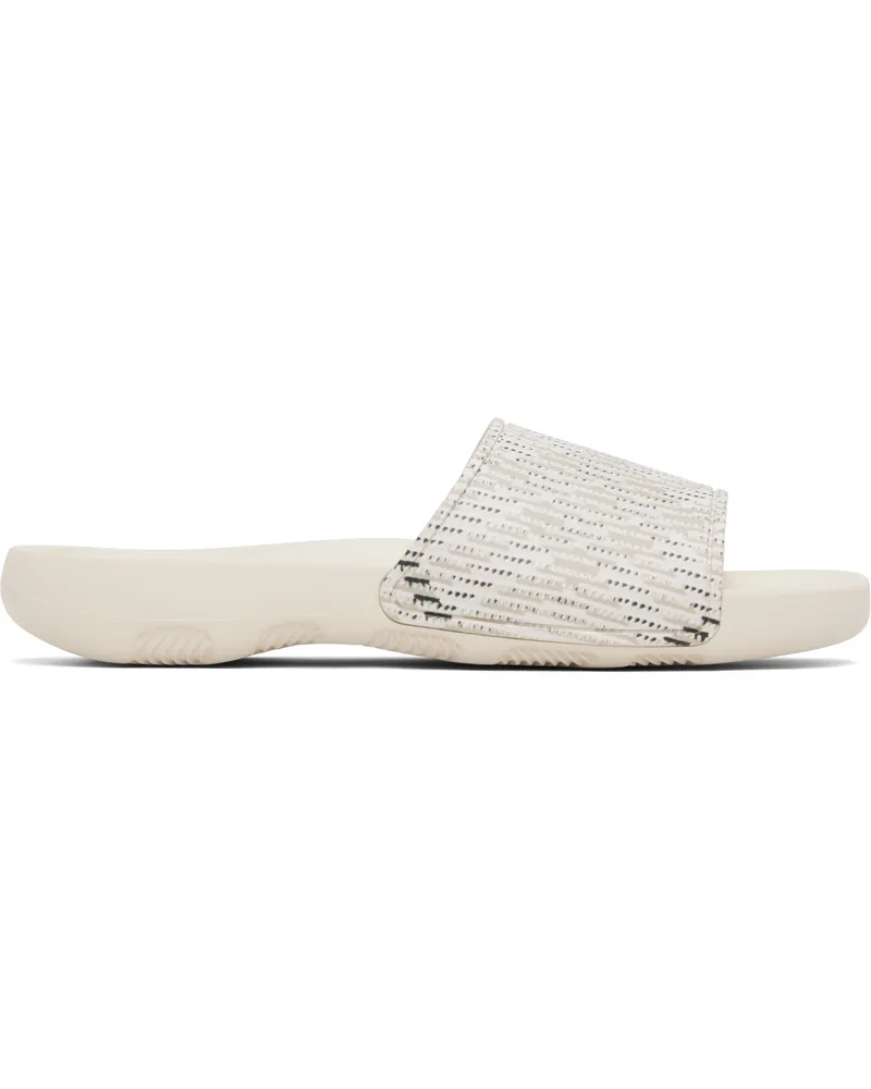 Burberry Beige Check Dive Pool Slides Cotton