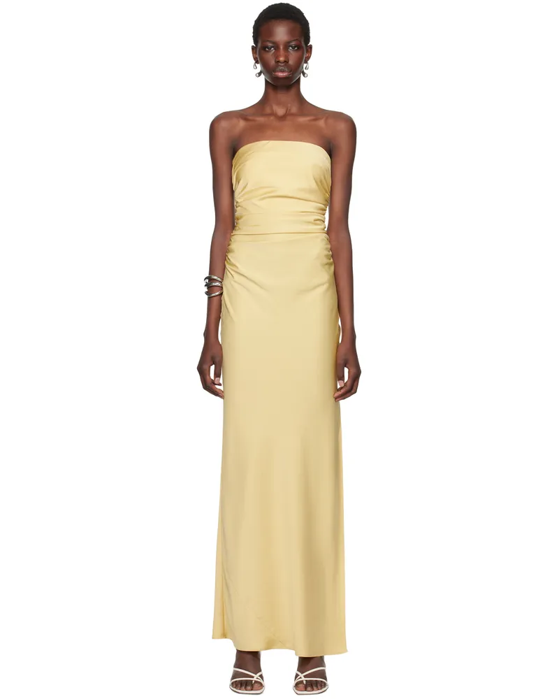 bec & bridge Yellow Eternity Strapless Maxi Dress Citrus
