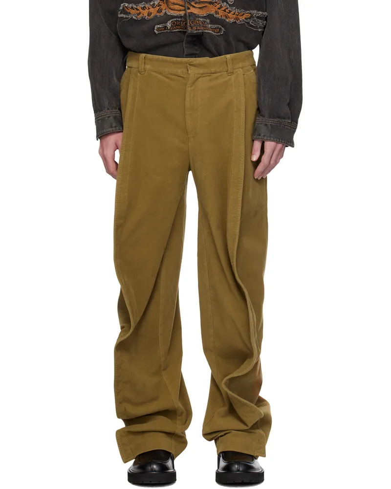 Y/PROJECT Beige Banana Trousers Dark
