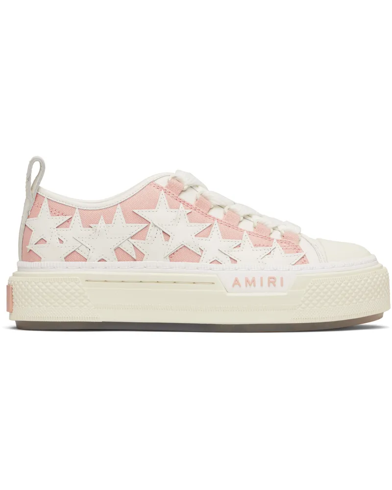 Amiri Pink & White Stars Court Low Sneakers Evening