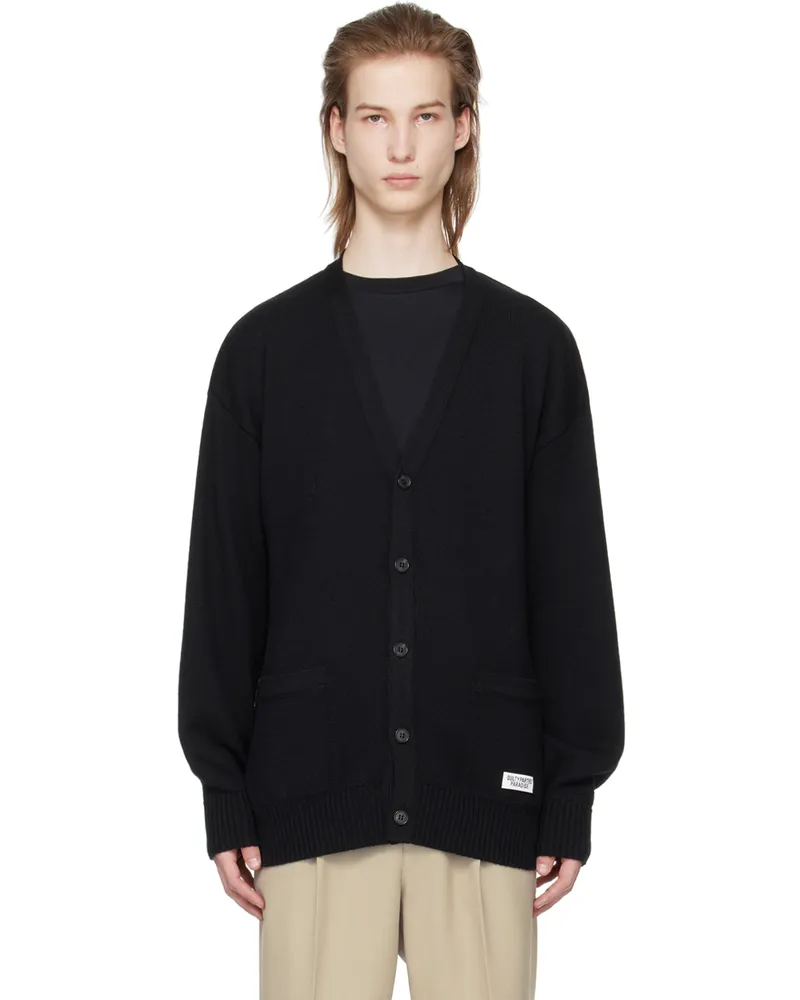 Wacko Maria Black Buttoned Cardigan Black
