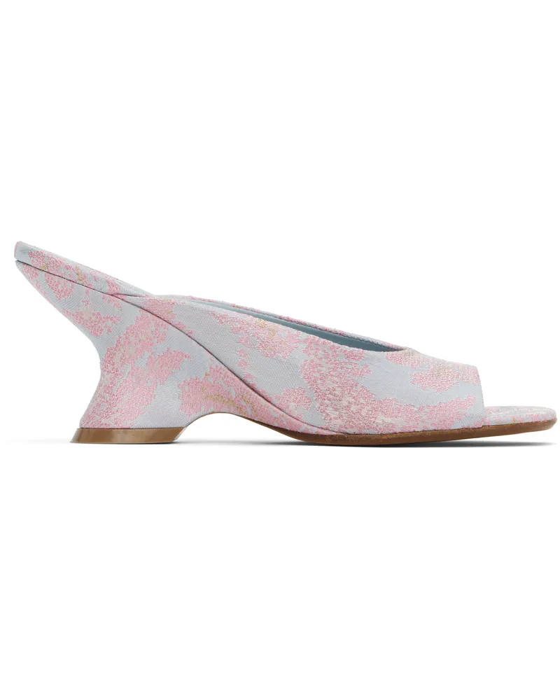 Dries van Noten Blue Open-Toe Jacquard Mules 562
