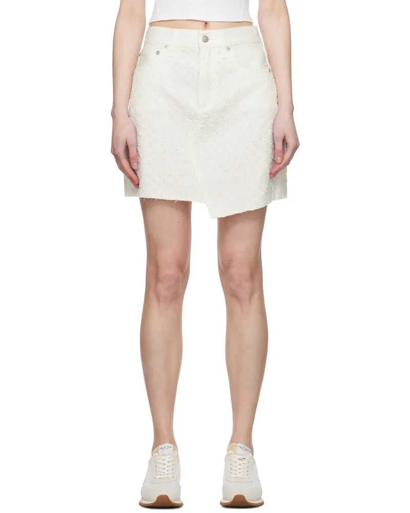 Rag & Bone White Kayla Denim Miniskirt Whttweed
