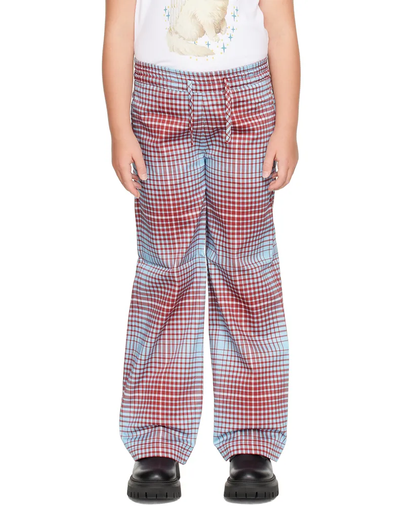 Charles Jeffrey Loverboy SSENSE Exclusive Kids Blue & Red Trousers Blurry