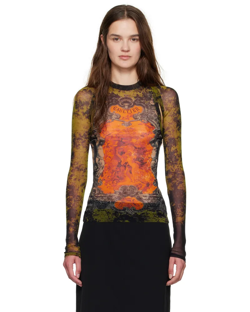 Jean Paul Gaultier Beige 'The Médaillon' Sleeves Top 004115