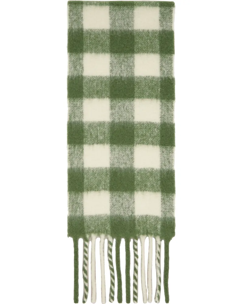 Holzweiler Green & White Aster Check Scarf 1317