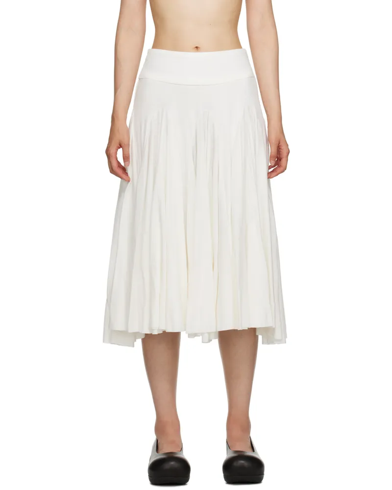 Edward Cuming White Paneled Skirt White