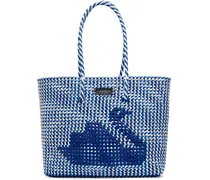 Blue & White Upcycled Tote