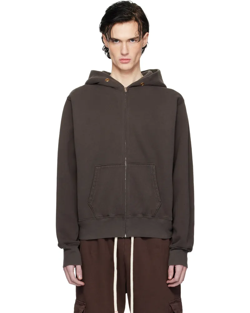 LES TIEN Gray Heavyweight Zip Hoodie Vintage