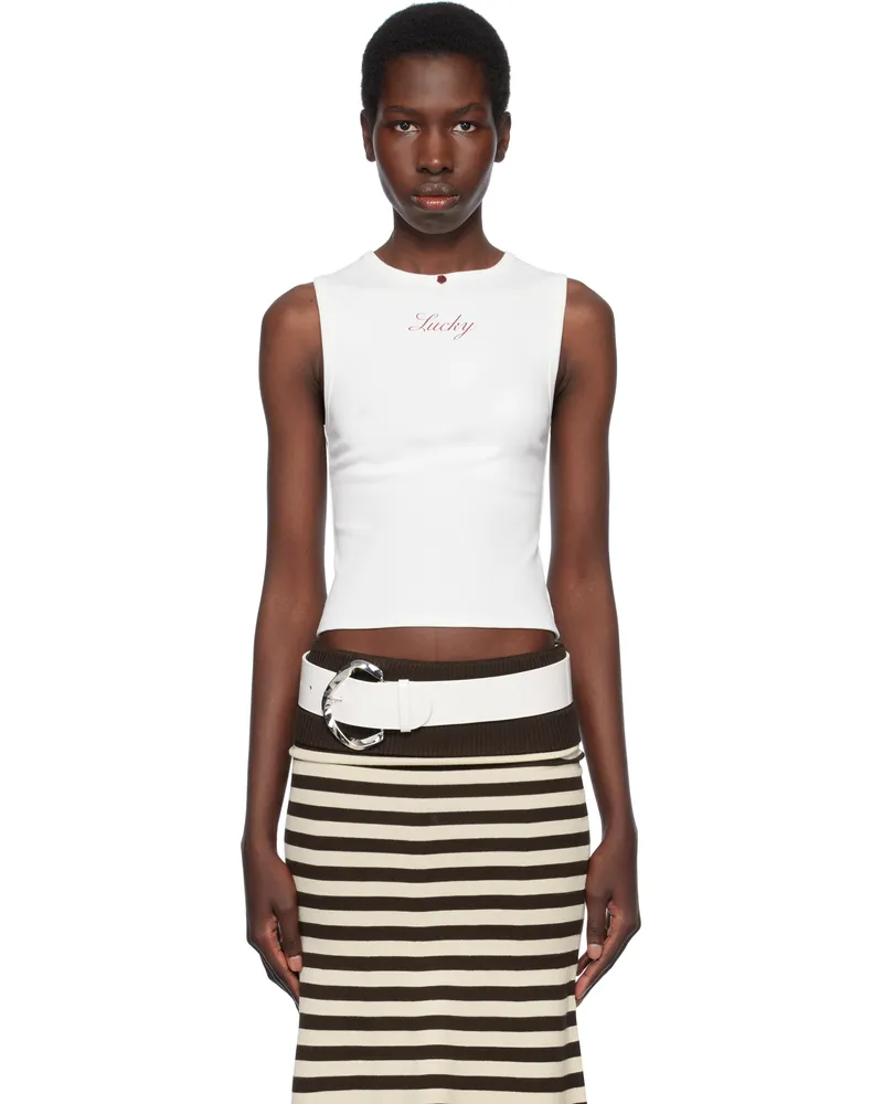 Frankies Bikinis White Bella Hadid Edition Reno Tank Top Lone