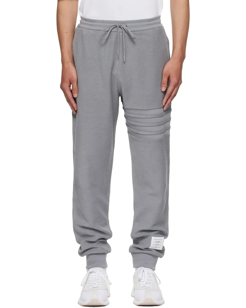 Thom Browne Gray Reverse Loopback 4-Bar Sweatpants 055lt