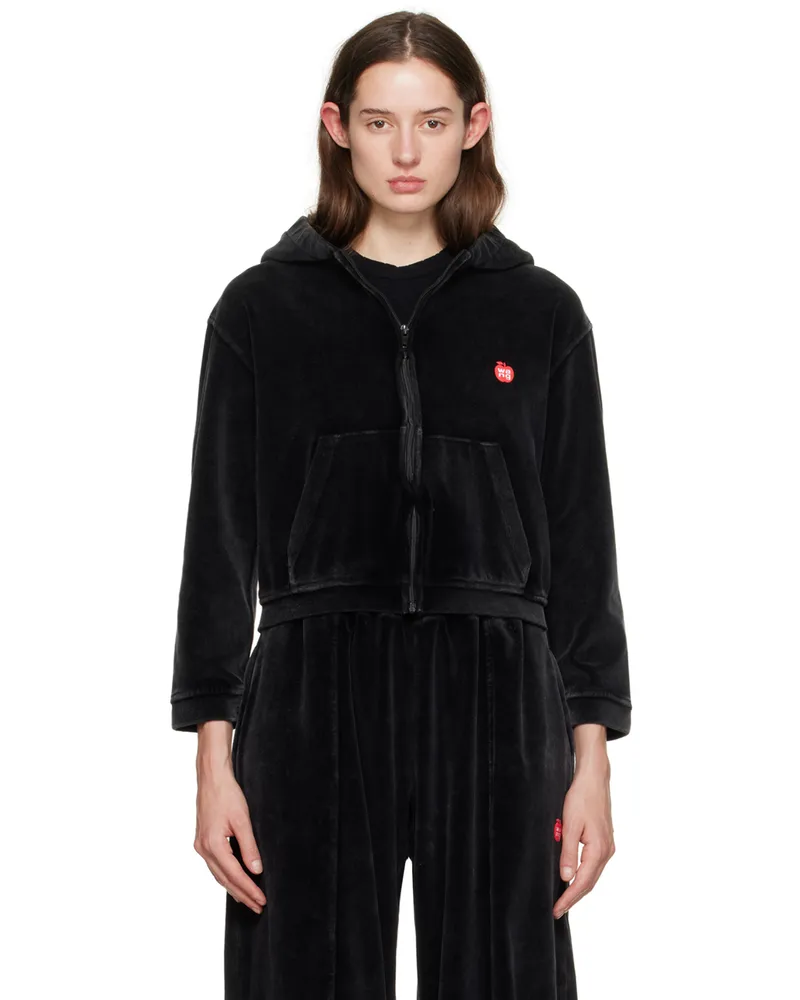 Alexander Wang Black Shrunken Hoodie 095a