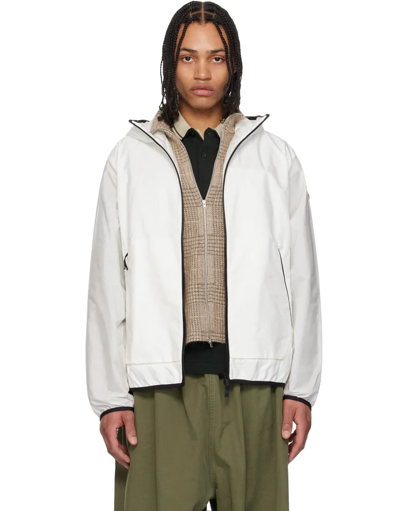 Moncler White Grainer Hooded Windbreaker Jacket 41