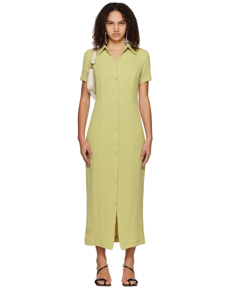 THIRD FORM Green Button Midi Dress Mint