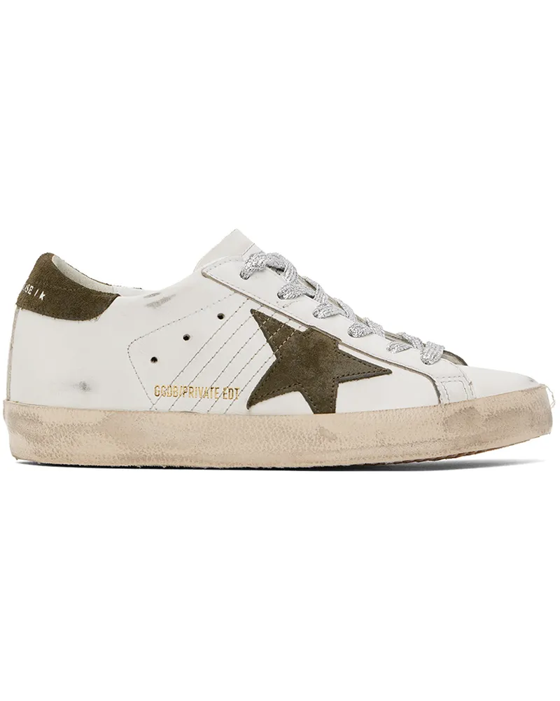 Golden Goose SSENSE Exclusive White & Green Super-Star Sneakers Opt