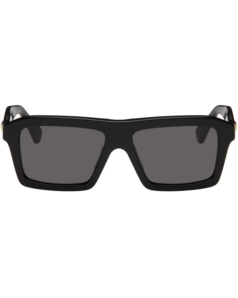 Bottega Veneta Black Rectangular Sunglasses Black-Black-Grey