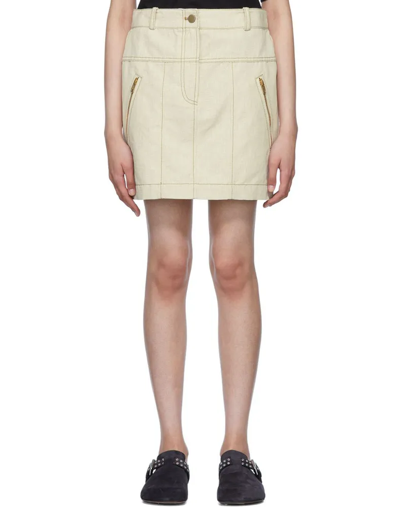 3.1 phillip lim Off-White Denim Miniskirt Ecru