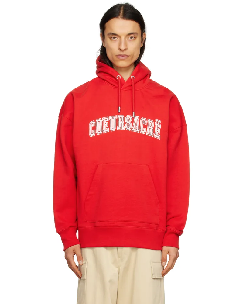 AMI Paris Red 'Cœur Sacré' Hoodie Scarlet