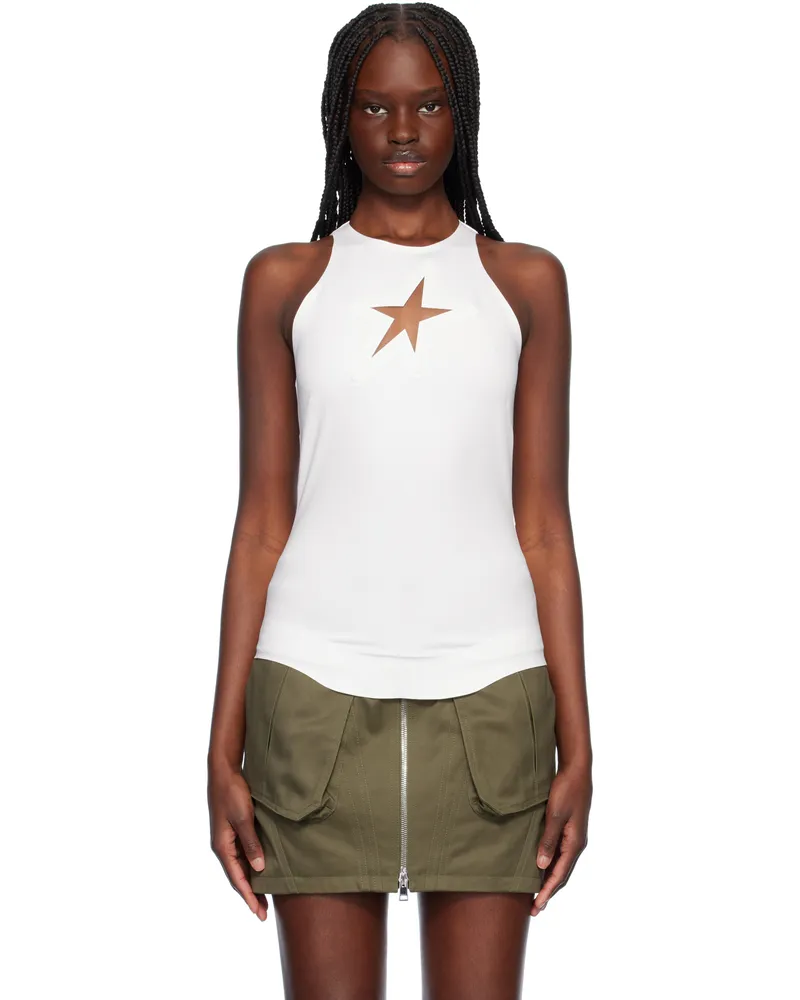 Thierry Mugler White Halter Star Top 1014