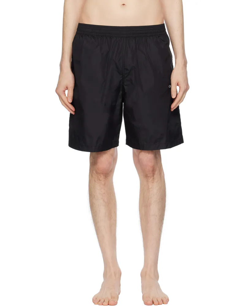 OFF-WHITE Black Diag Outline Surfer Swim Shorts Black