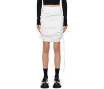 White Ruching Miniskirt