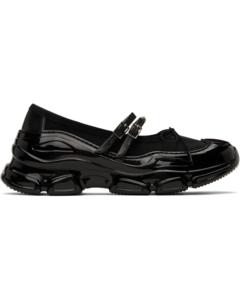 Simone Rocha Black Mesh Tracker Ballerina Sneakers Black