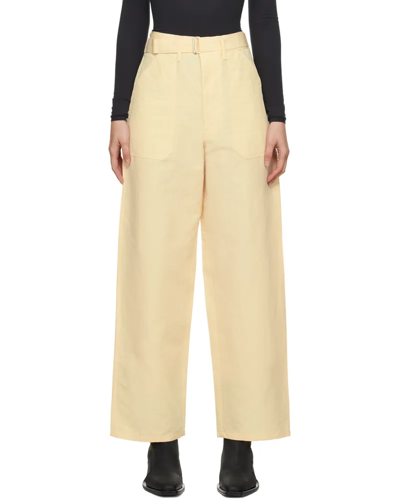 AURALEE Beige Weather Trousers Ecru