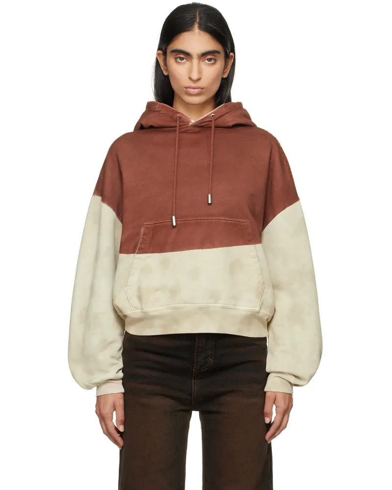 Eckhaus Latta Beige & Red Boxy Hoodie Mars
