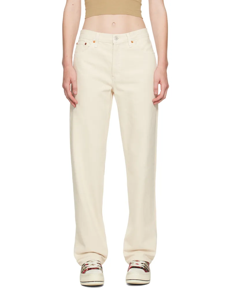 RE/DONE Off-White Loose Long Jeans Vintage