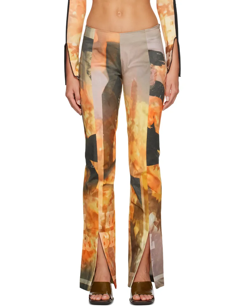 ELLISS Orange Sunflower Jeans Print
