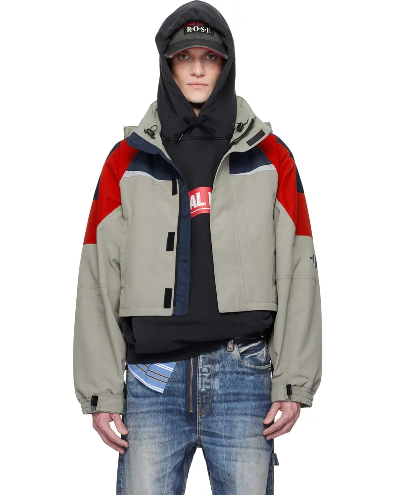 Martine Rose Taupe Shrunken Sports Jacket Grey