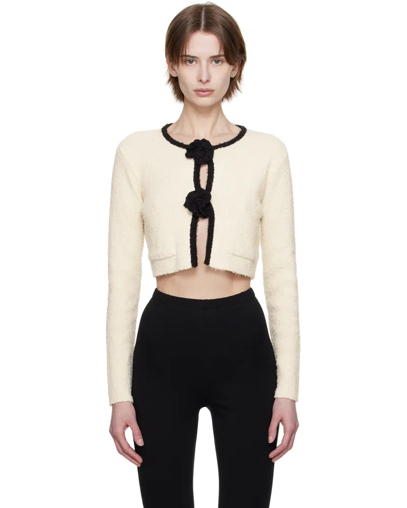 Kijun Off-White Crochet Knit Cardigan Ivory