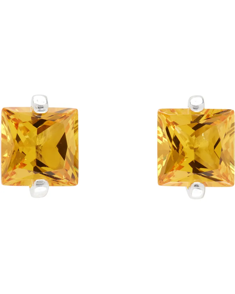 Hatton Labs Silver & Orange Square S Earrings Silver