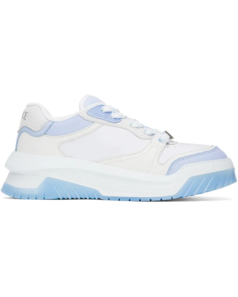 Versace White & Blue Odissea Sneakers 5ua8p-blue