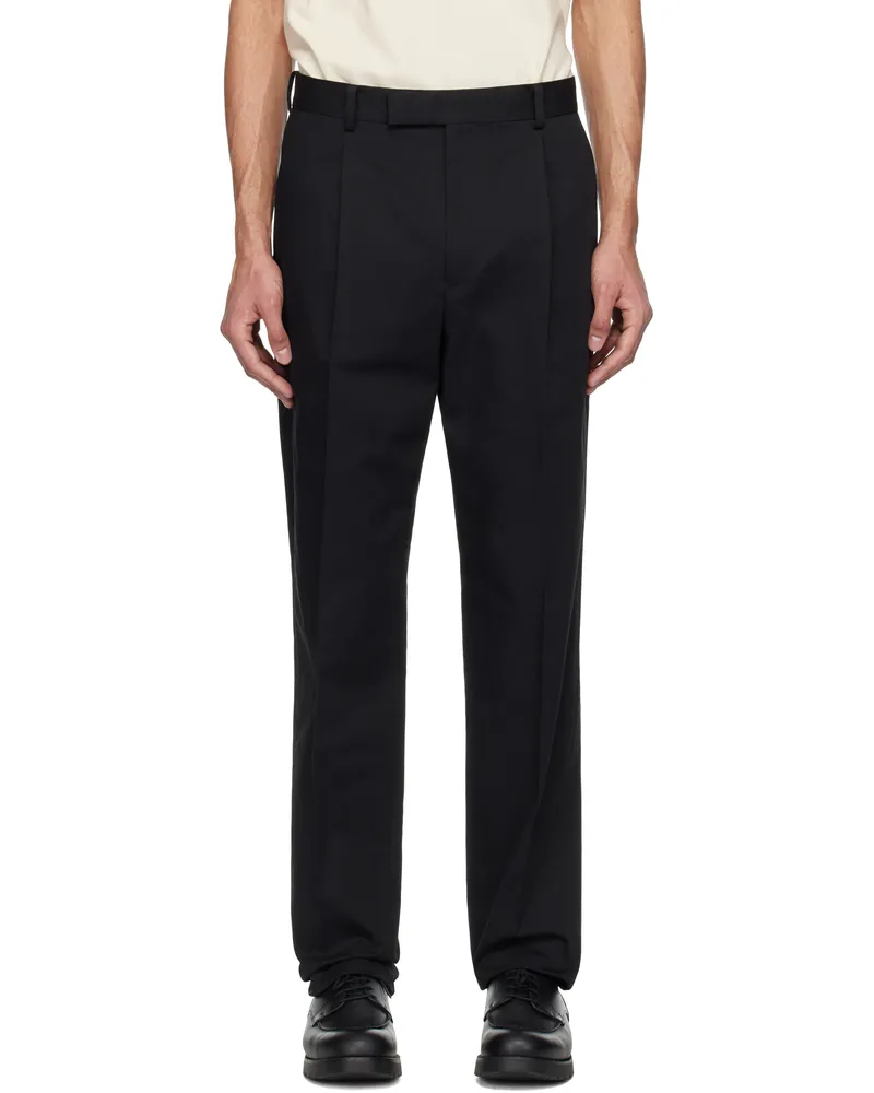 Wacko Maria Black Pleated Trousers Black