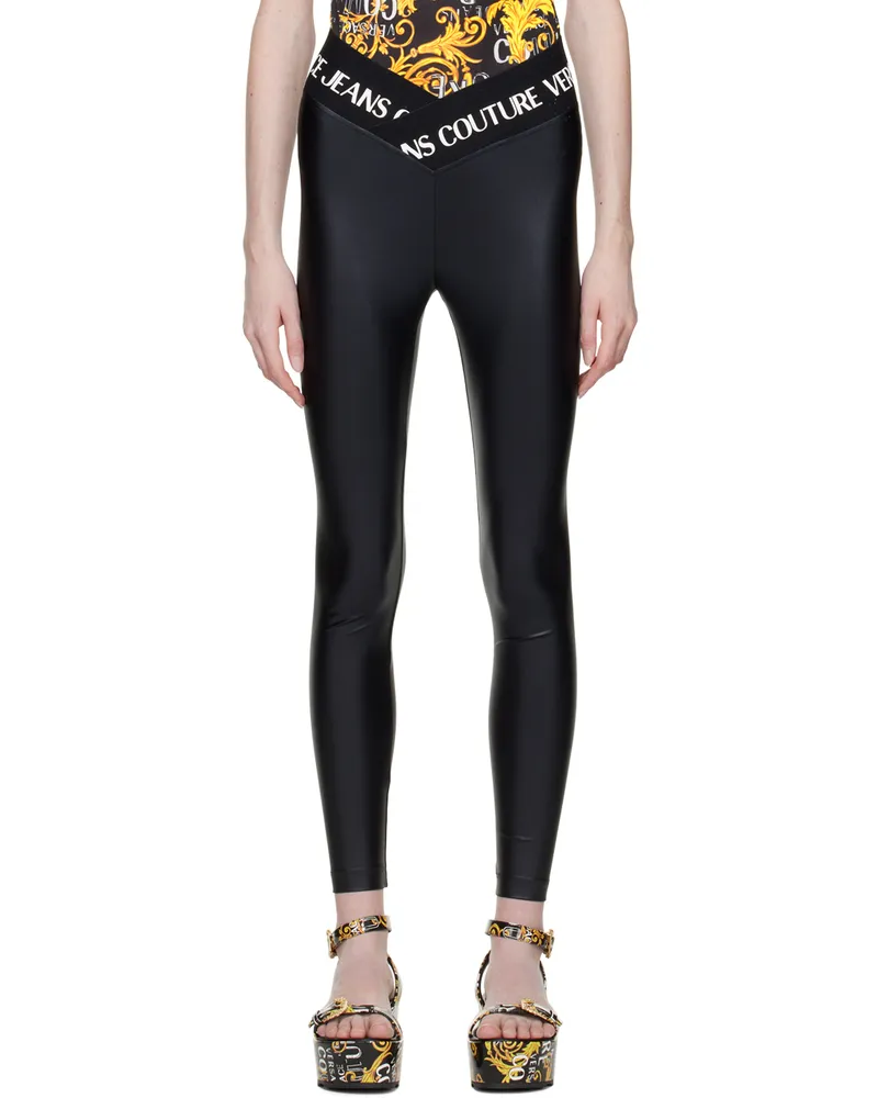 Versace Jeans Black Asymmetric Leggings E899