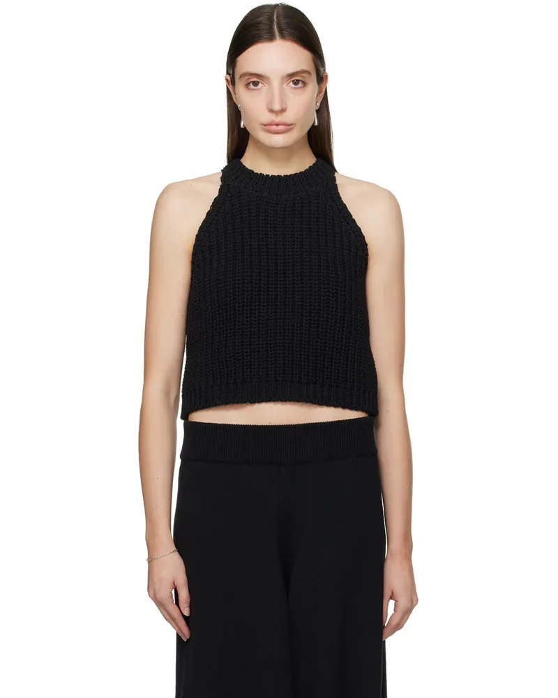 CORDERA Black Cropped Tank Top Black