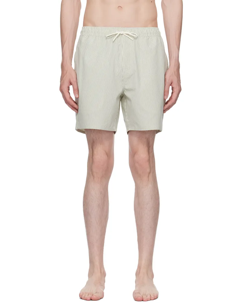 Saturdays NYC Gray & Off-White Timothy Swim Shorts Storm