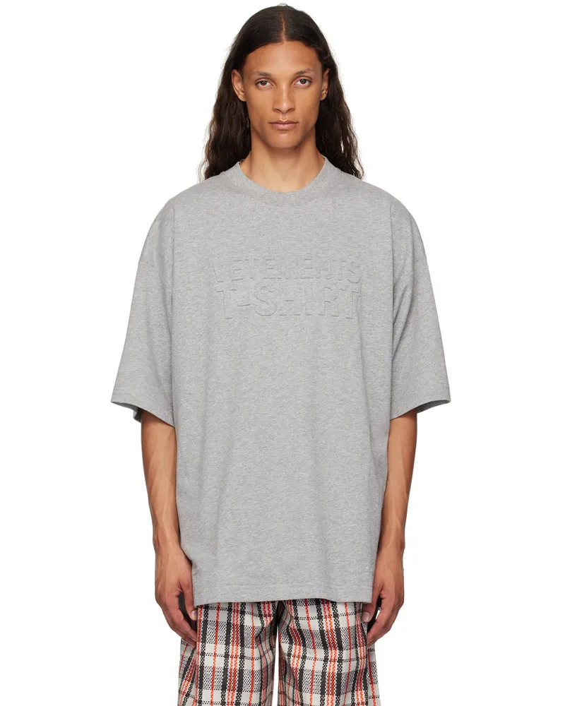 VETEMENTS Gray Illusion Logo T-Shirt Grey