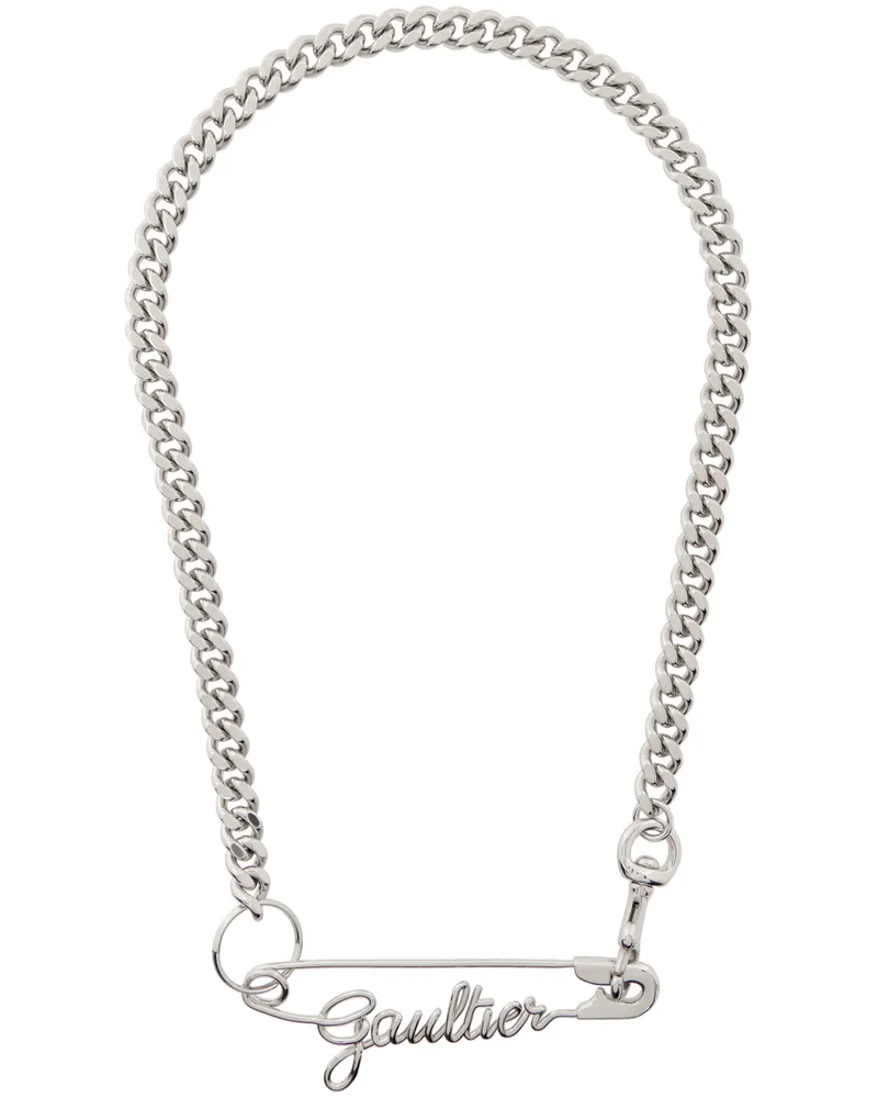 Jean Paul Gaultier Silver 'The Gaultier Safety Pin' Necklace 91